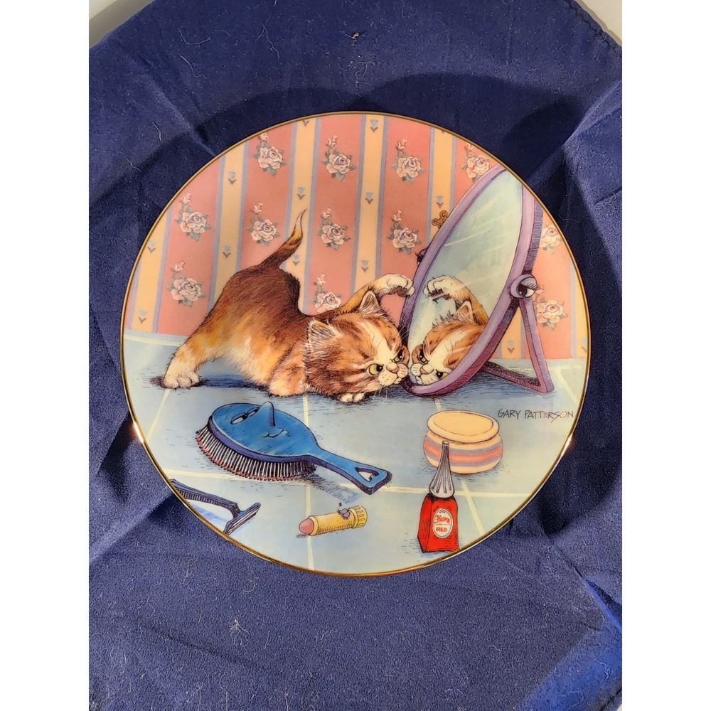 Gary Patterson Comical Cats Collector's Plate 1996 The Intruder
